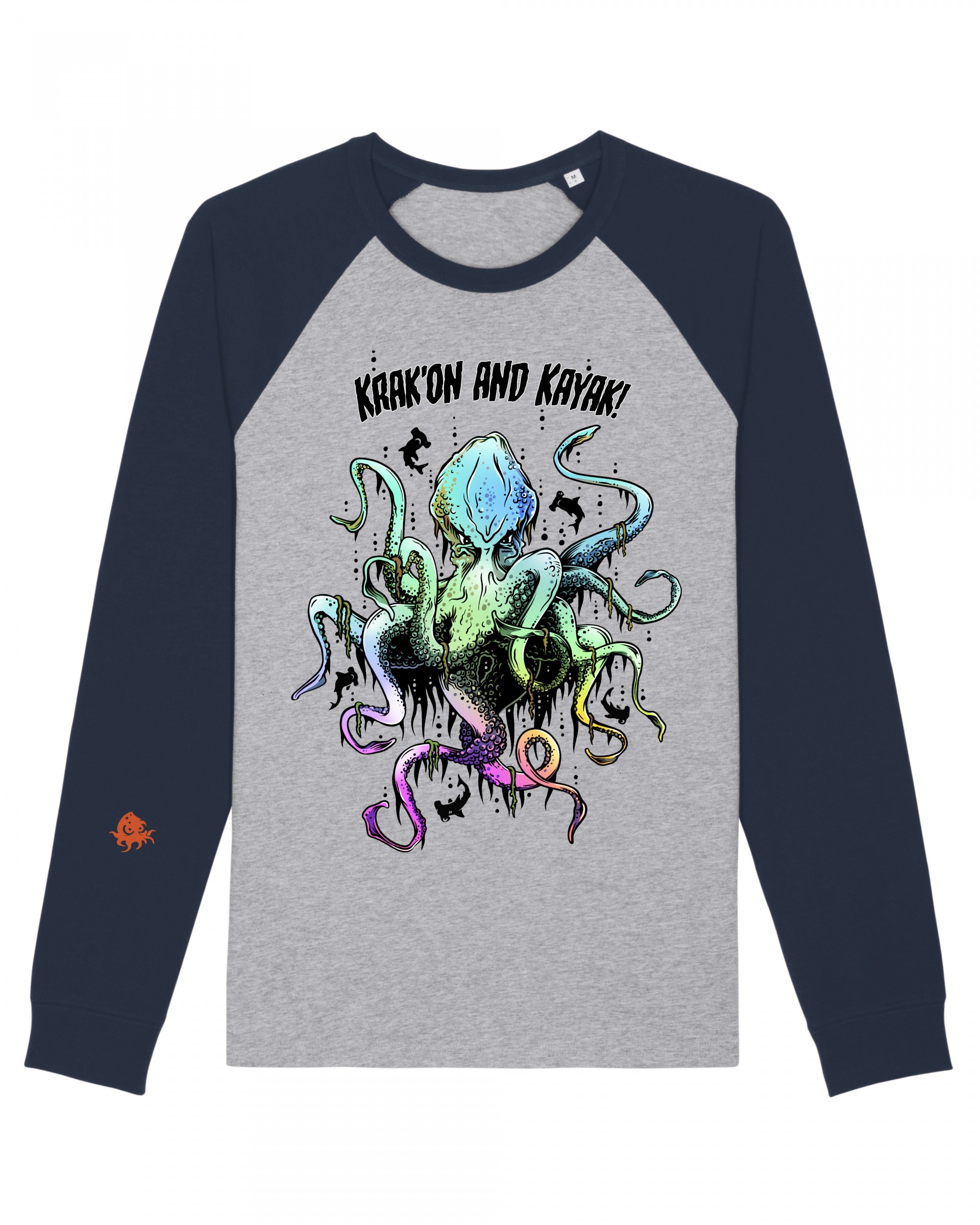 Front of long sleeve Kraken shirt nomad merchandise