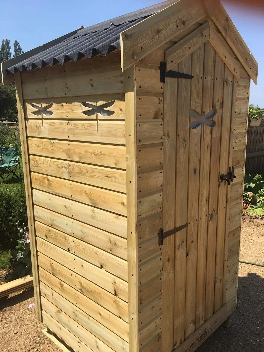 Off grid compost toilet, Hollyhocks Eco Retreat.