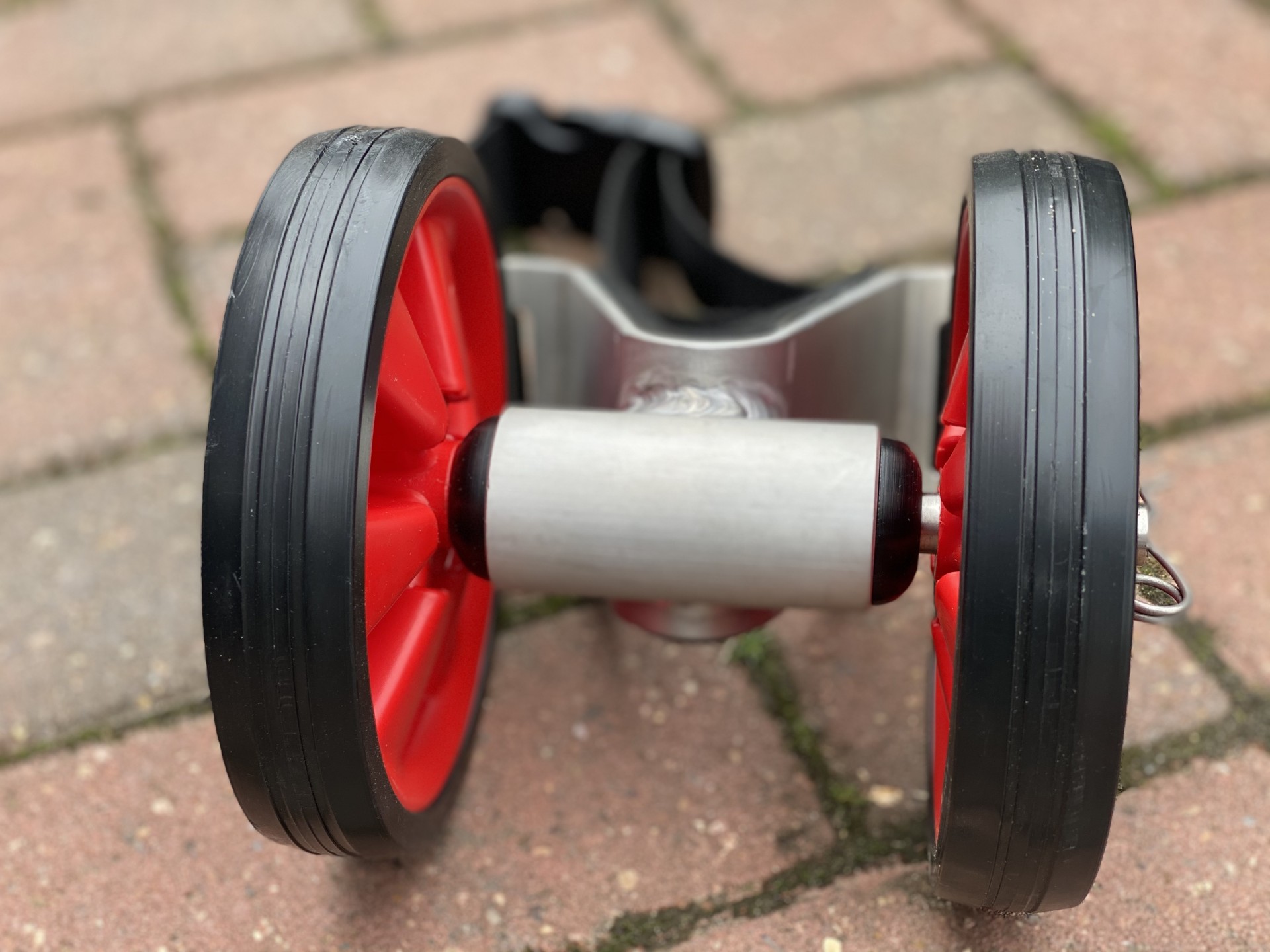 Trolley wheels for sea kayaks.