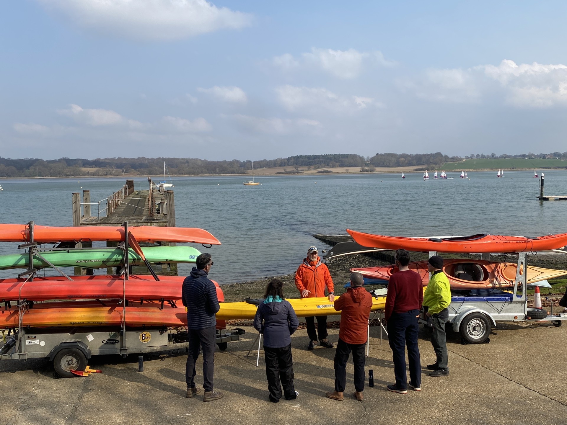 Introduction to kayaking training course on the Orwell