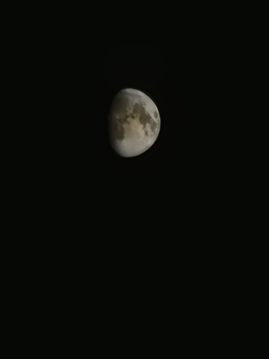 Moon on a dark night.