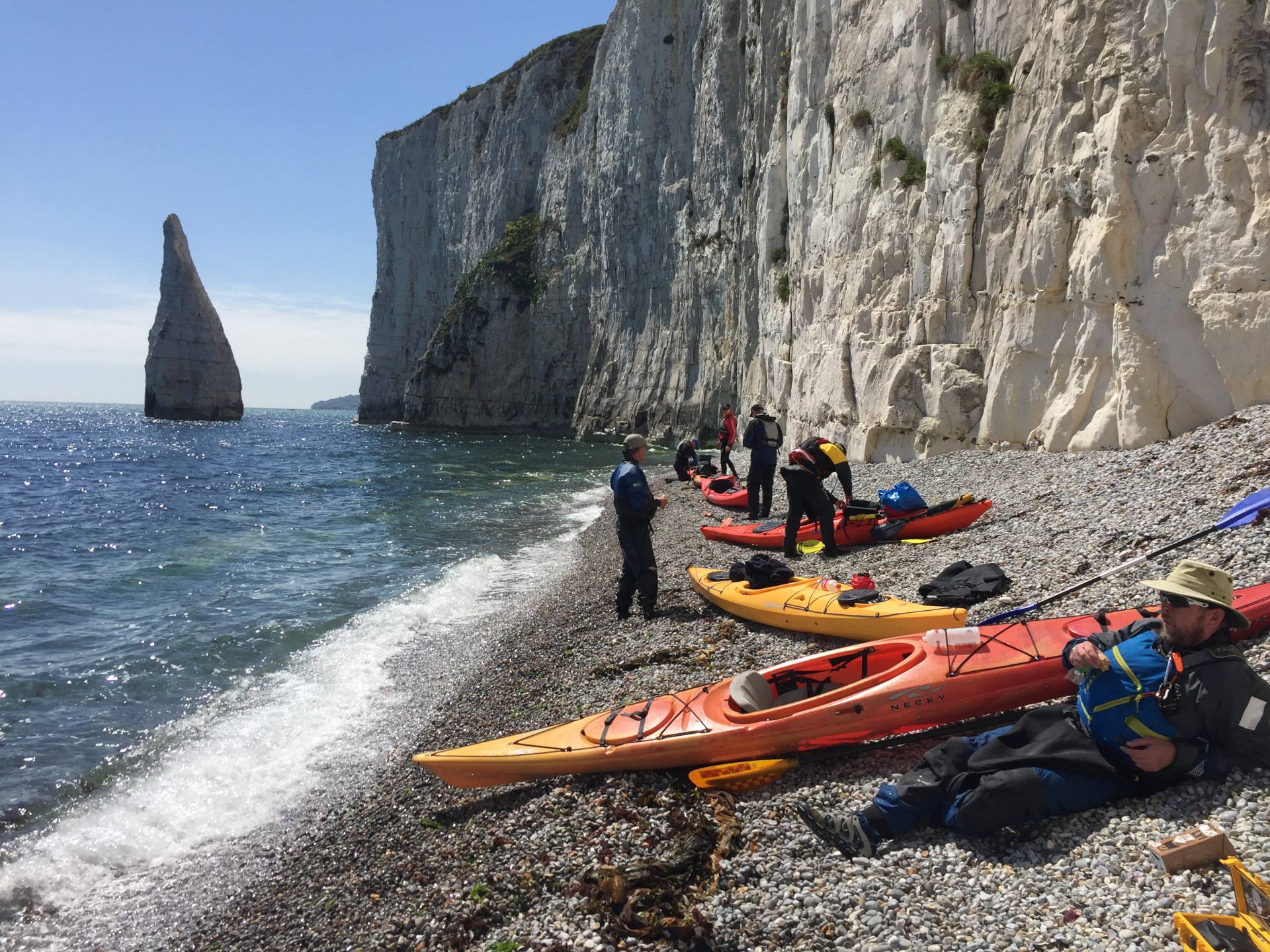 Old Harry Rocks in Dorset with NOMAD Sea Kayaking.