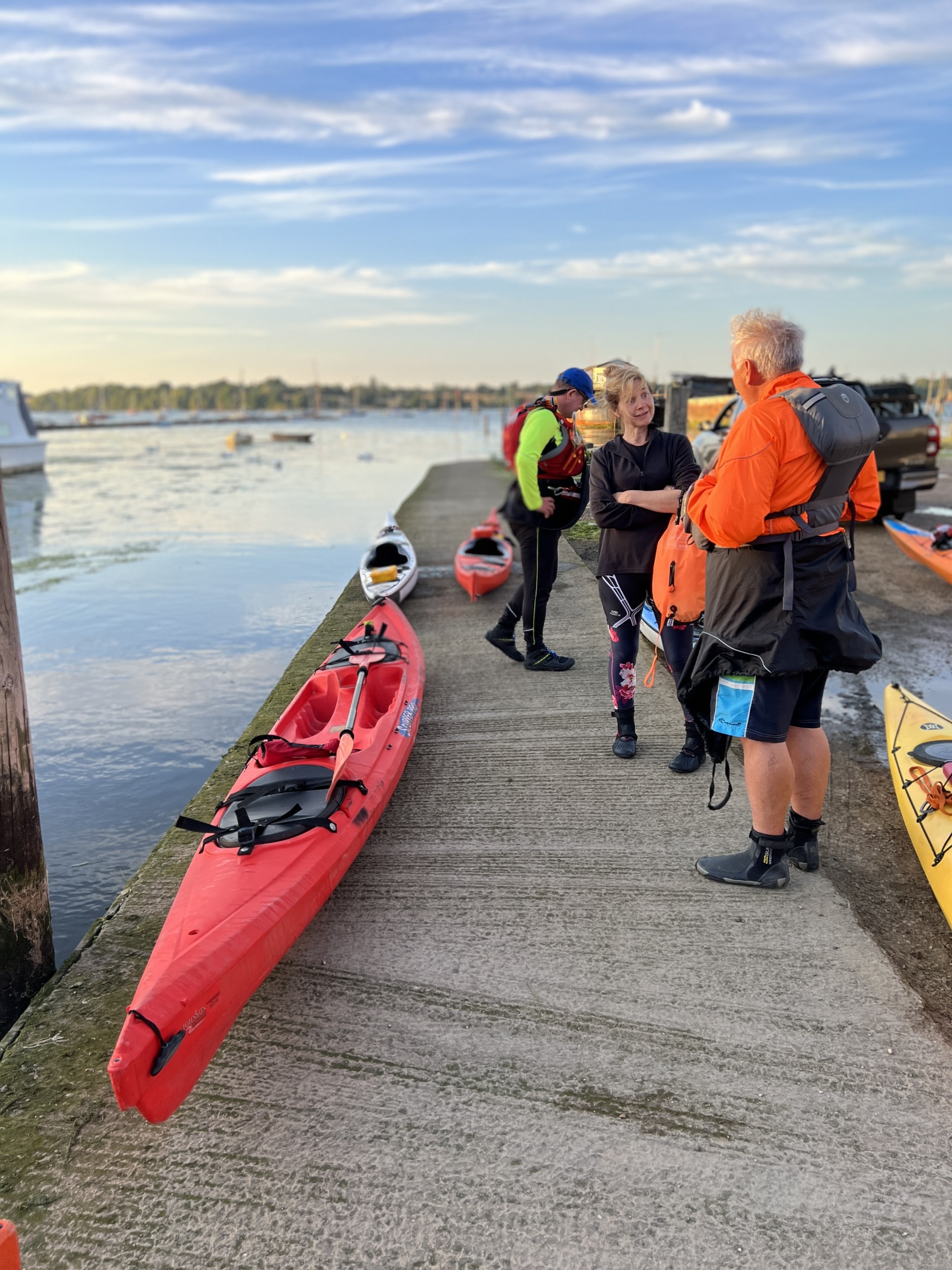 Guests prep[aring to launch from Pin Mill slipway.