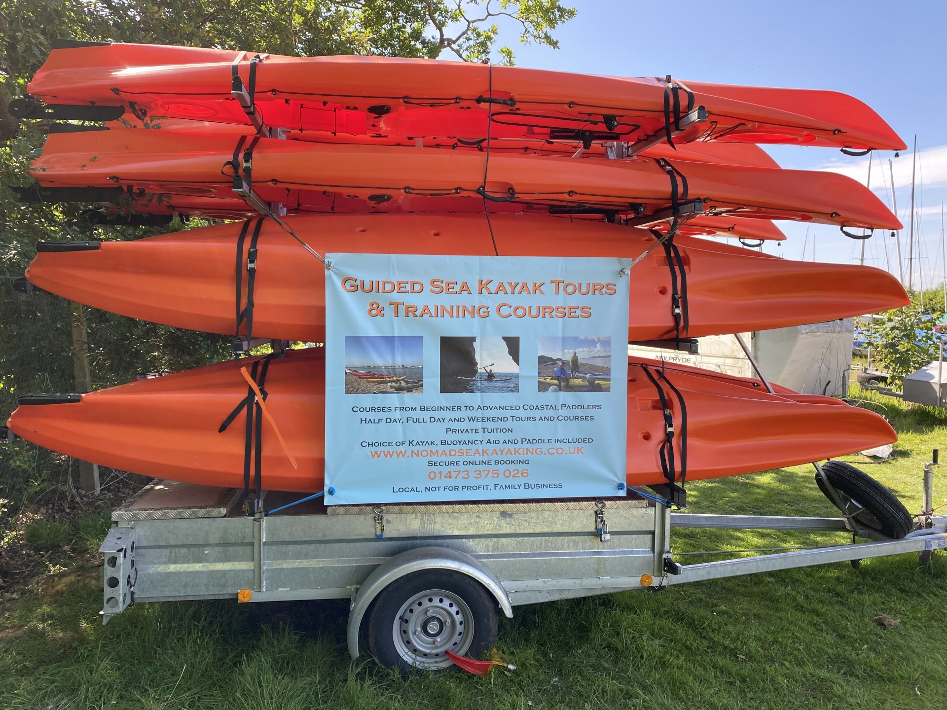 Canoe & Kayak Trailer x12 with NOMAD Sea Kayaking.