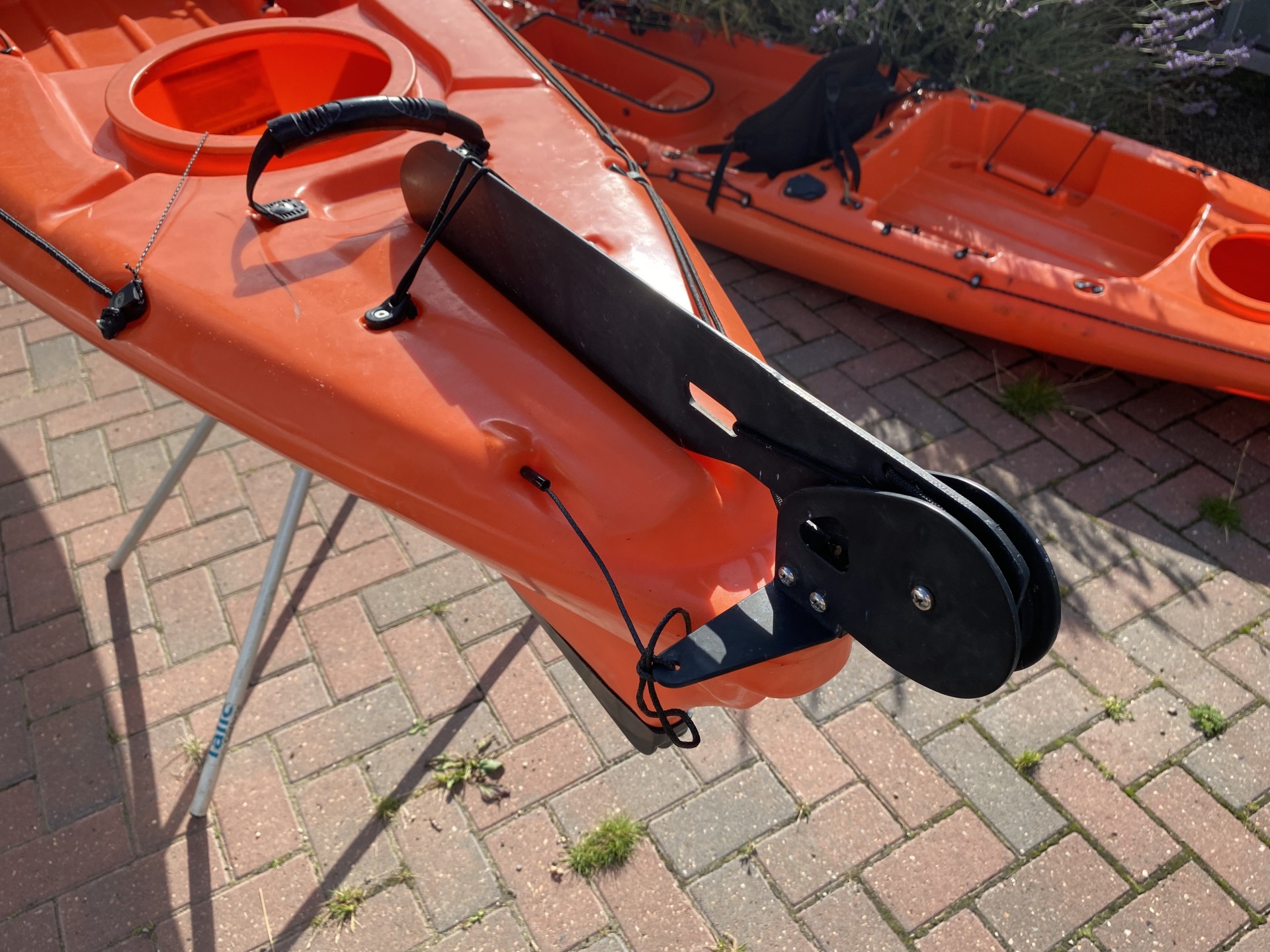Sit-on-top kayak rudder