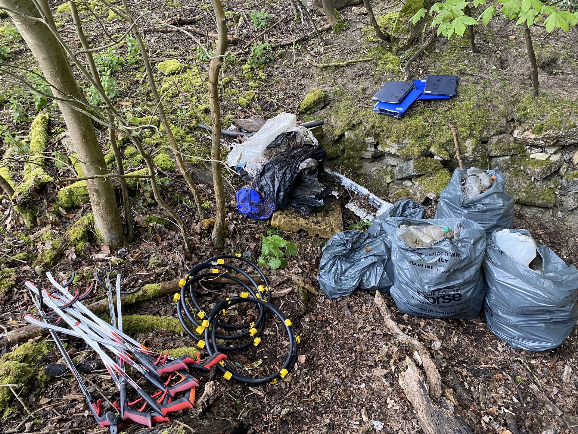 Bag hoops & litter pickers for beach cleans by kayak in Suffolk & Essex.