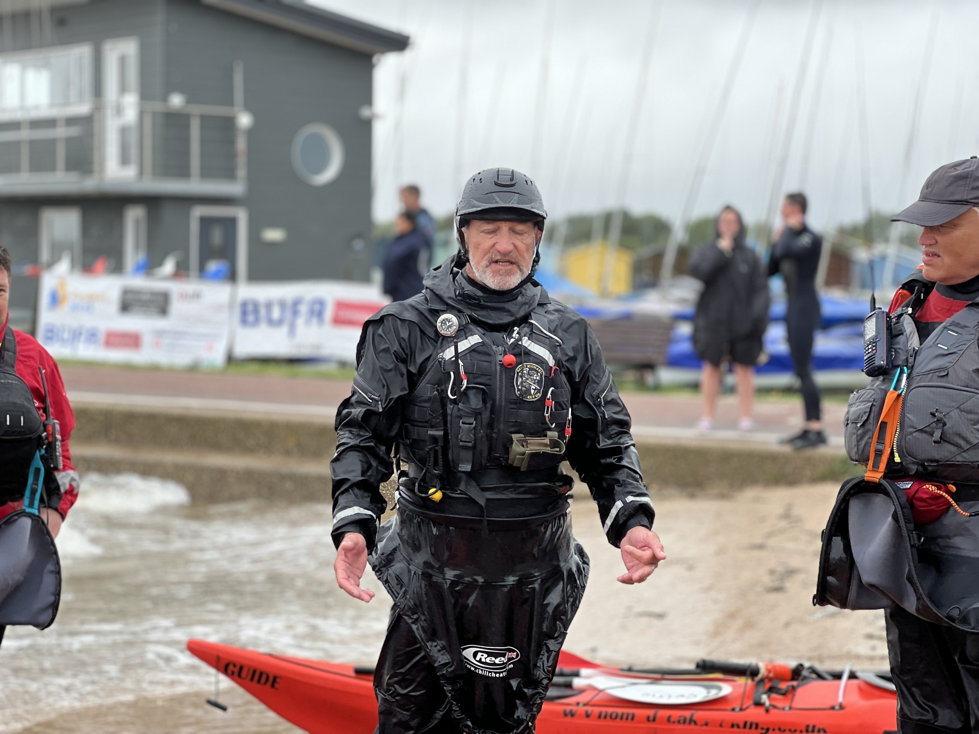 Debrief at the end of a course with NOMAD Sea Kayaking.