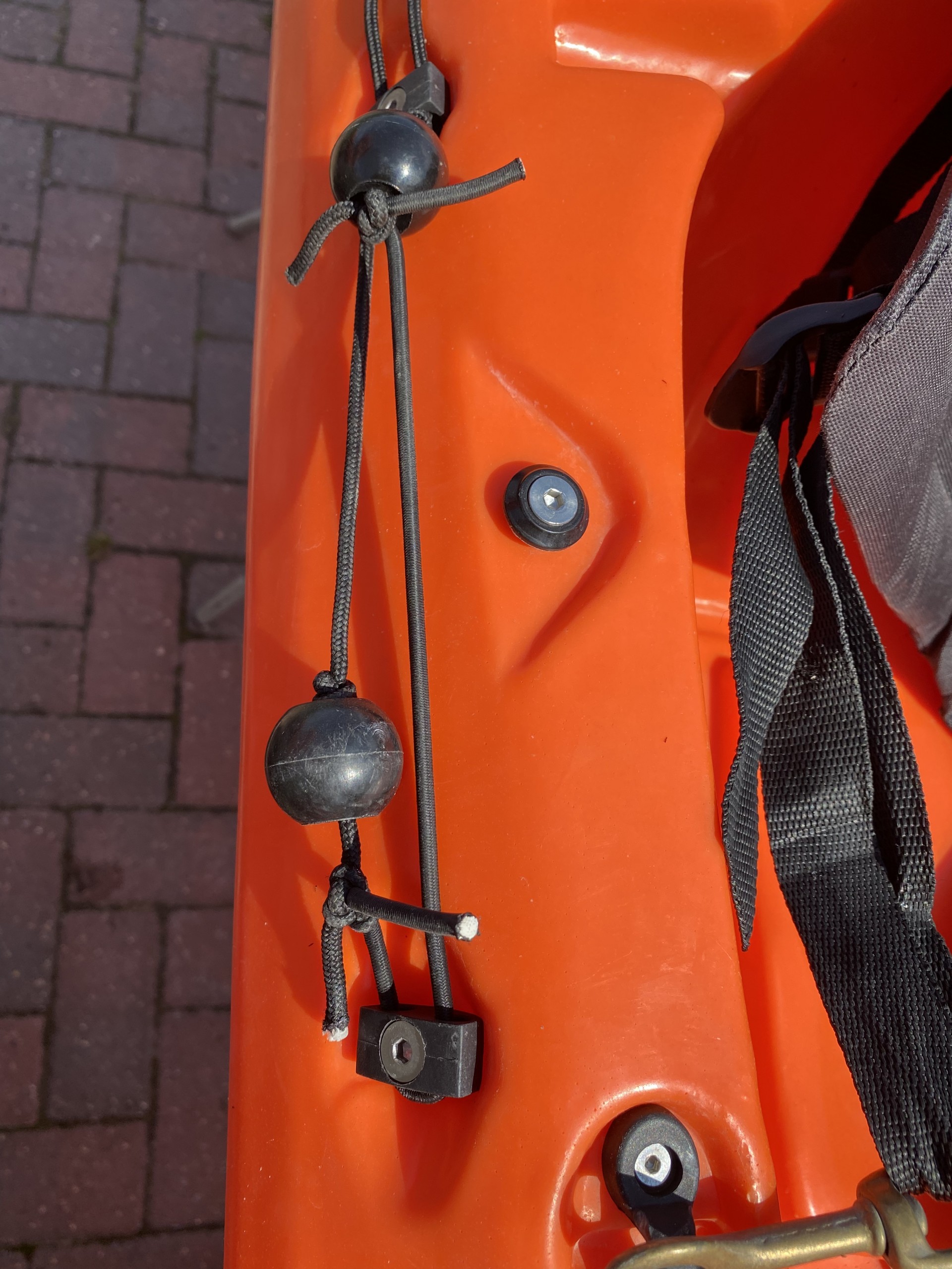 Sit-on-top kayak rudder engagement slider