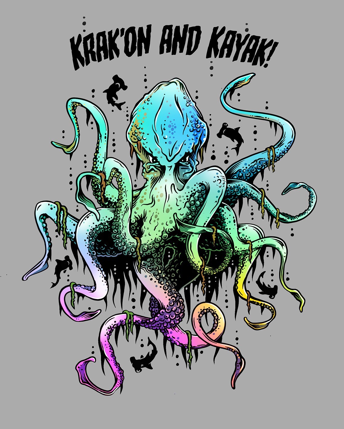 Image of Kevin the Krak'on used on merchandise shirts