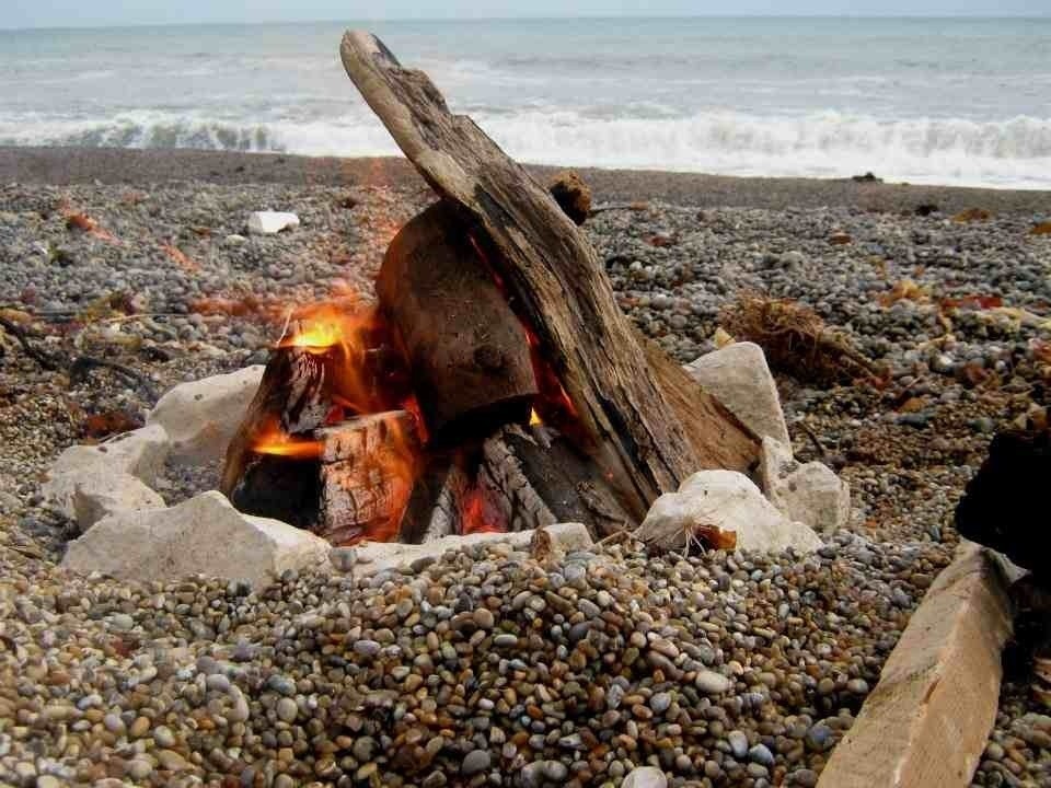 campfire on the beach