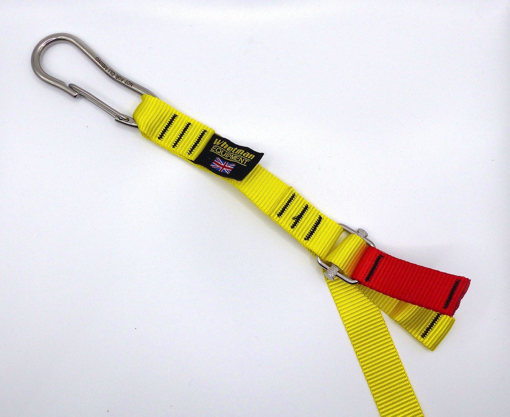 Stainless steel Kraken Carabiner with length adjustable webbing.