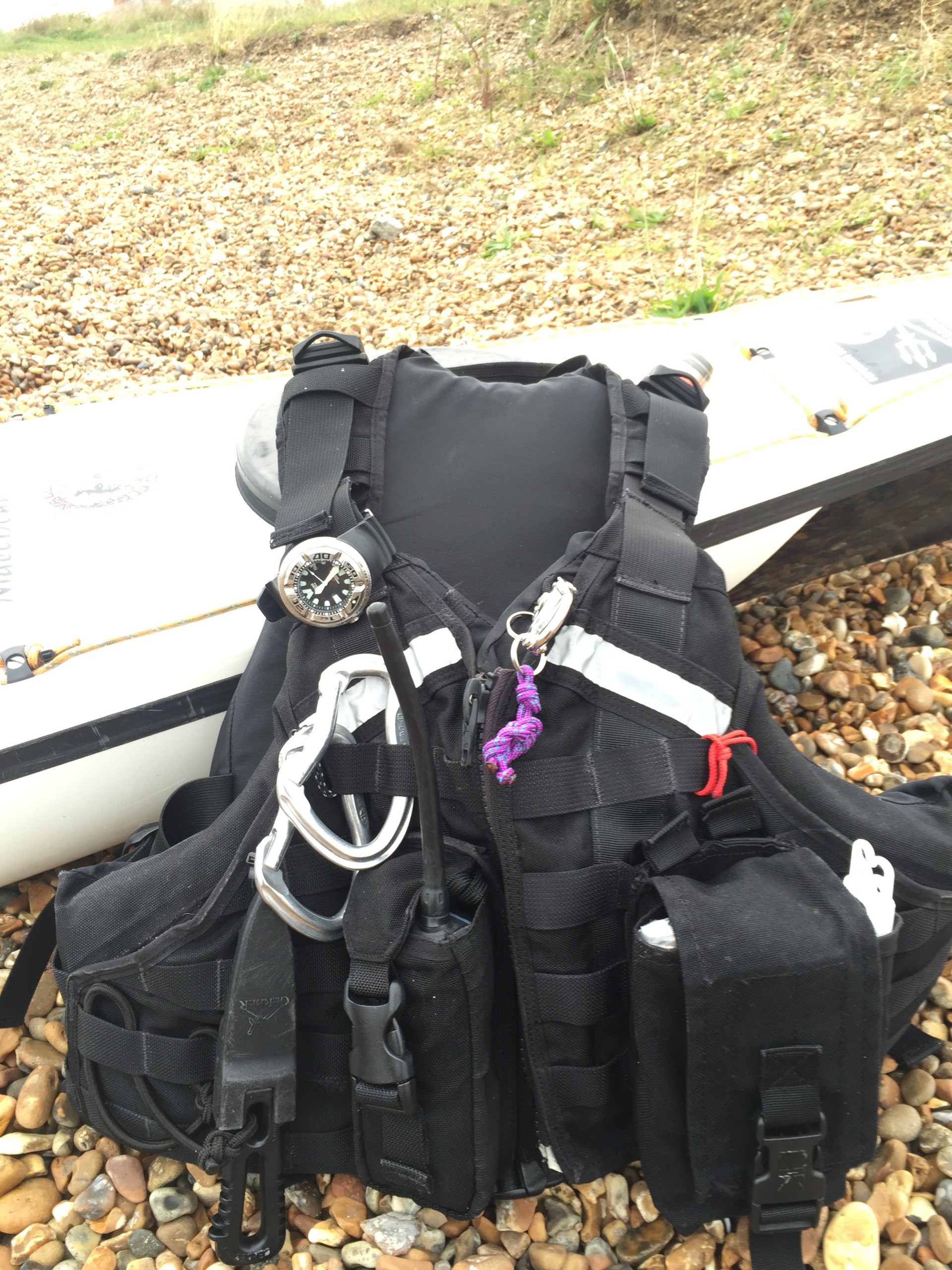 A well provisioned buoyancy aid for sea kayakers with NOMAD Sea Kayaking.