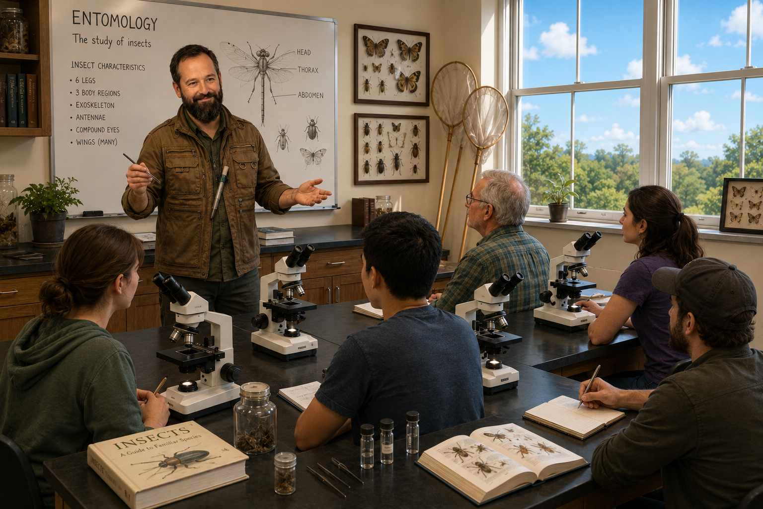 Microscopy class with NOMAD Outdoor learning in Suffolk.