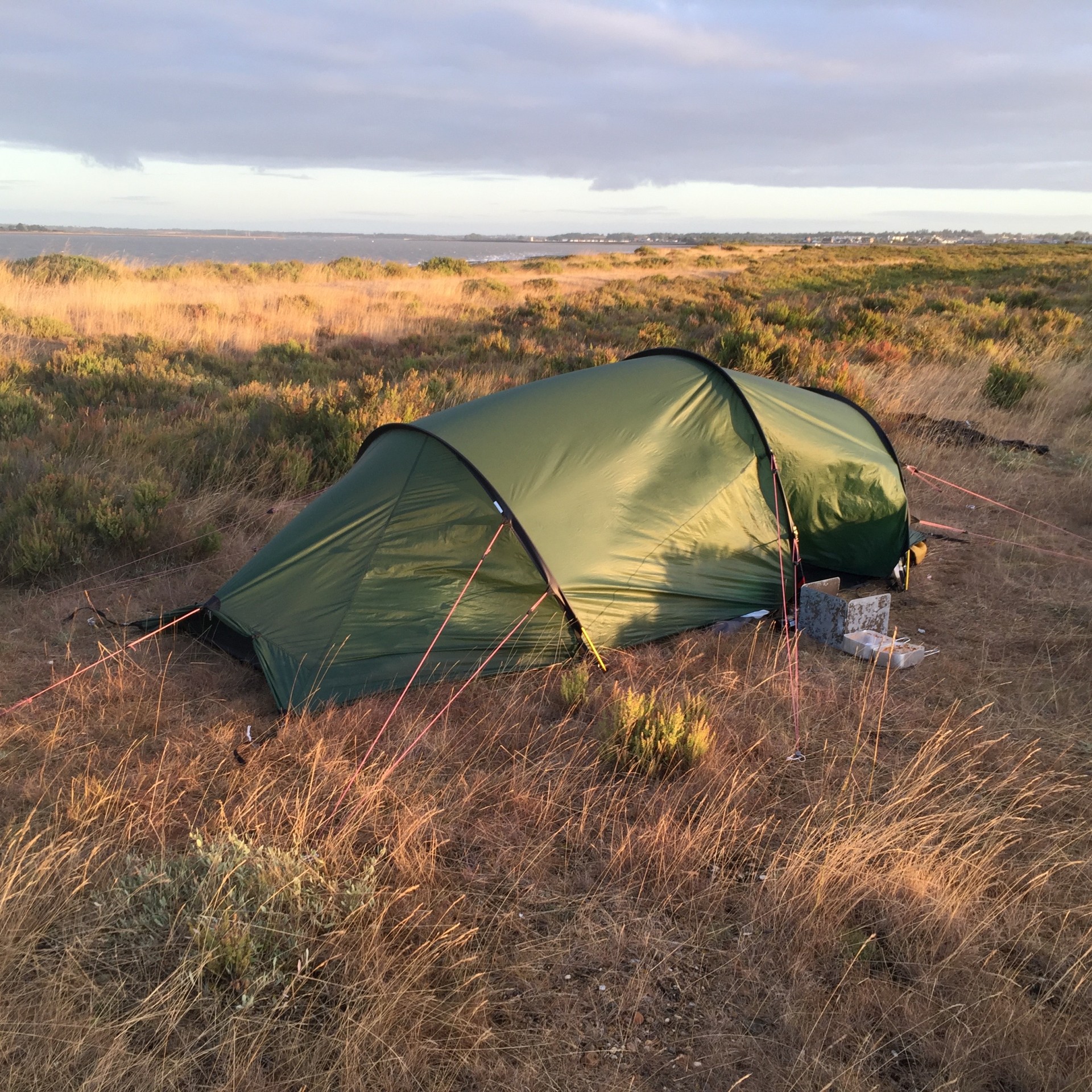 Hilleberg tent off the beach on our wild camping weekend.