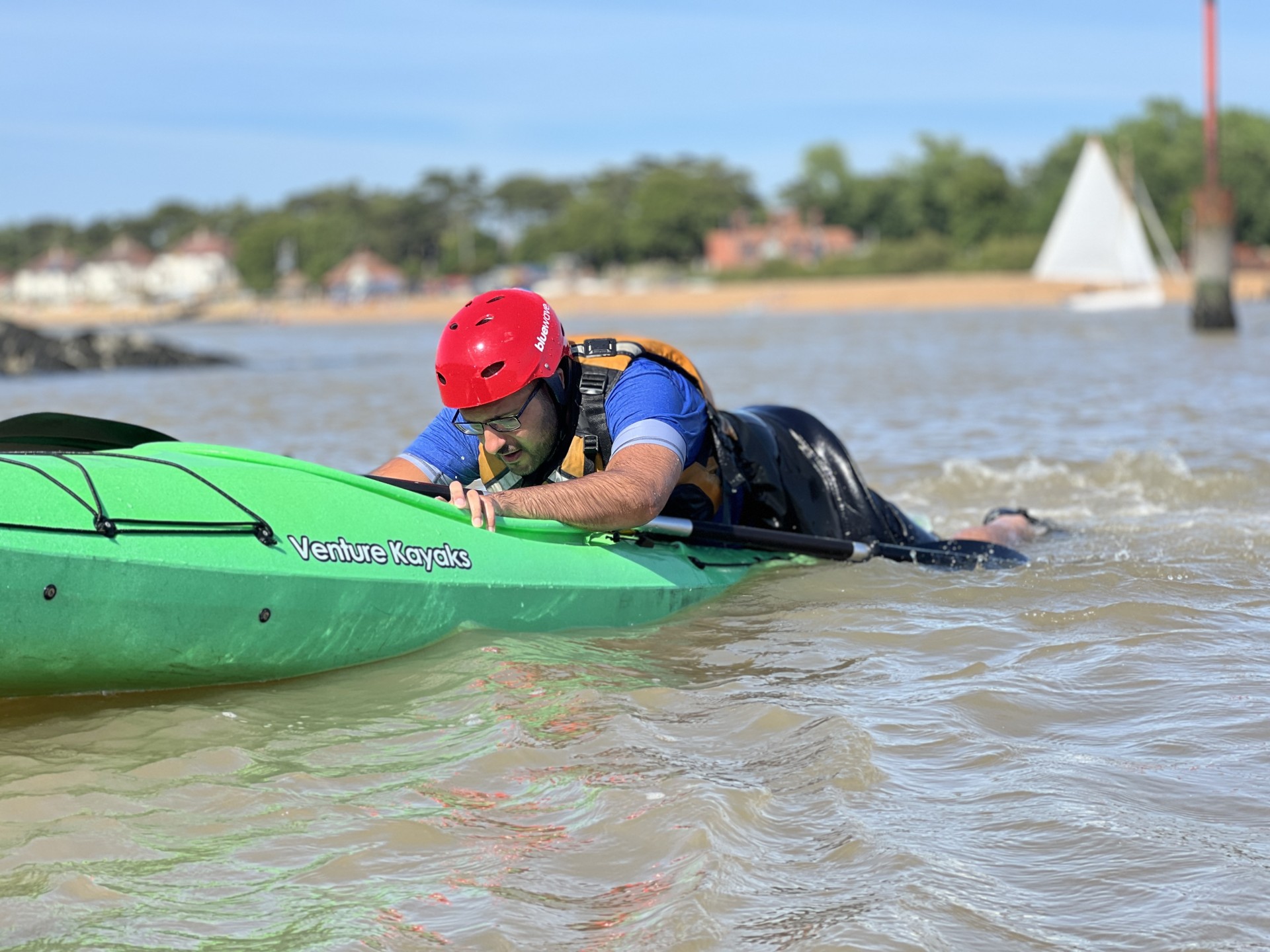 Back deck scramble sea kayak rescues training with NOMAD Sea Kayaking.