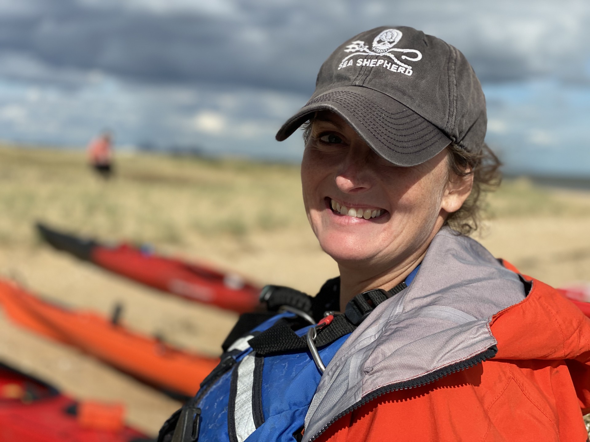 Female sea kayak guide.