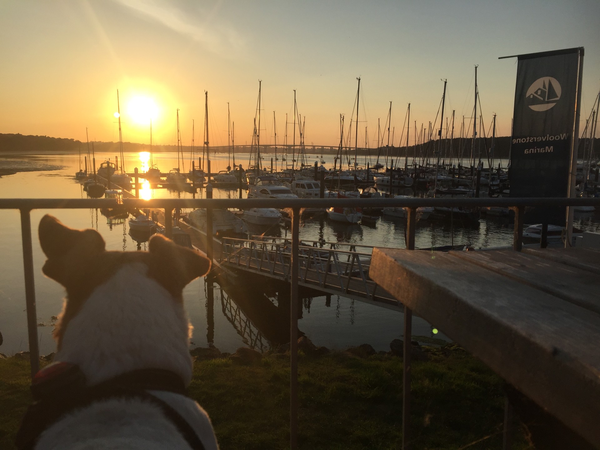 Sunset over Woolverstone Marina at sunset with NOMAD Sea Kayaking.