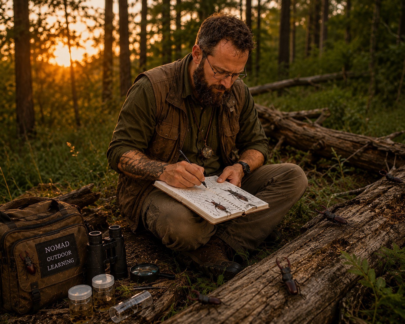 Field collecting entomology with NOMAD Outdoor Learning.