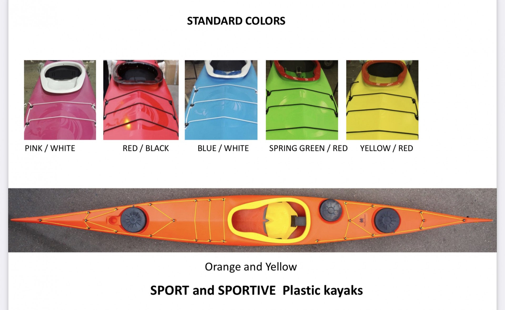 NDK Sport and Sportive standard colours
