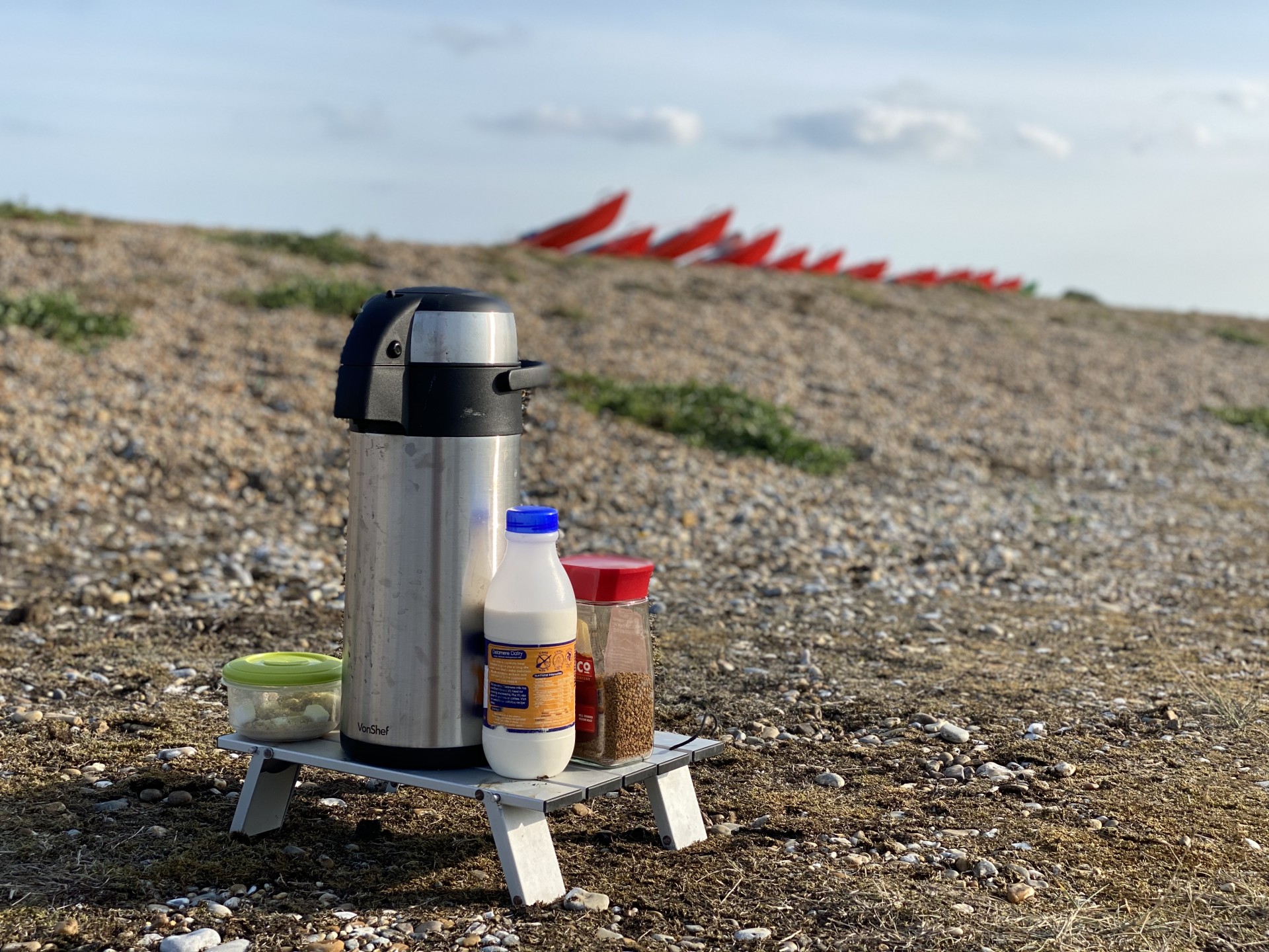 Tea and coffee on the beach for our ladies only kayaking events.