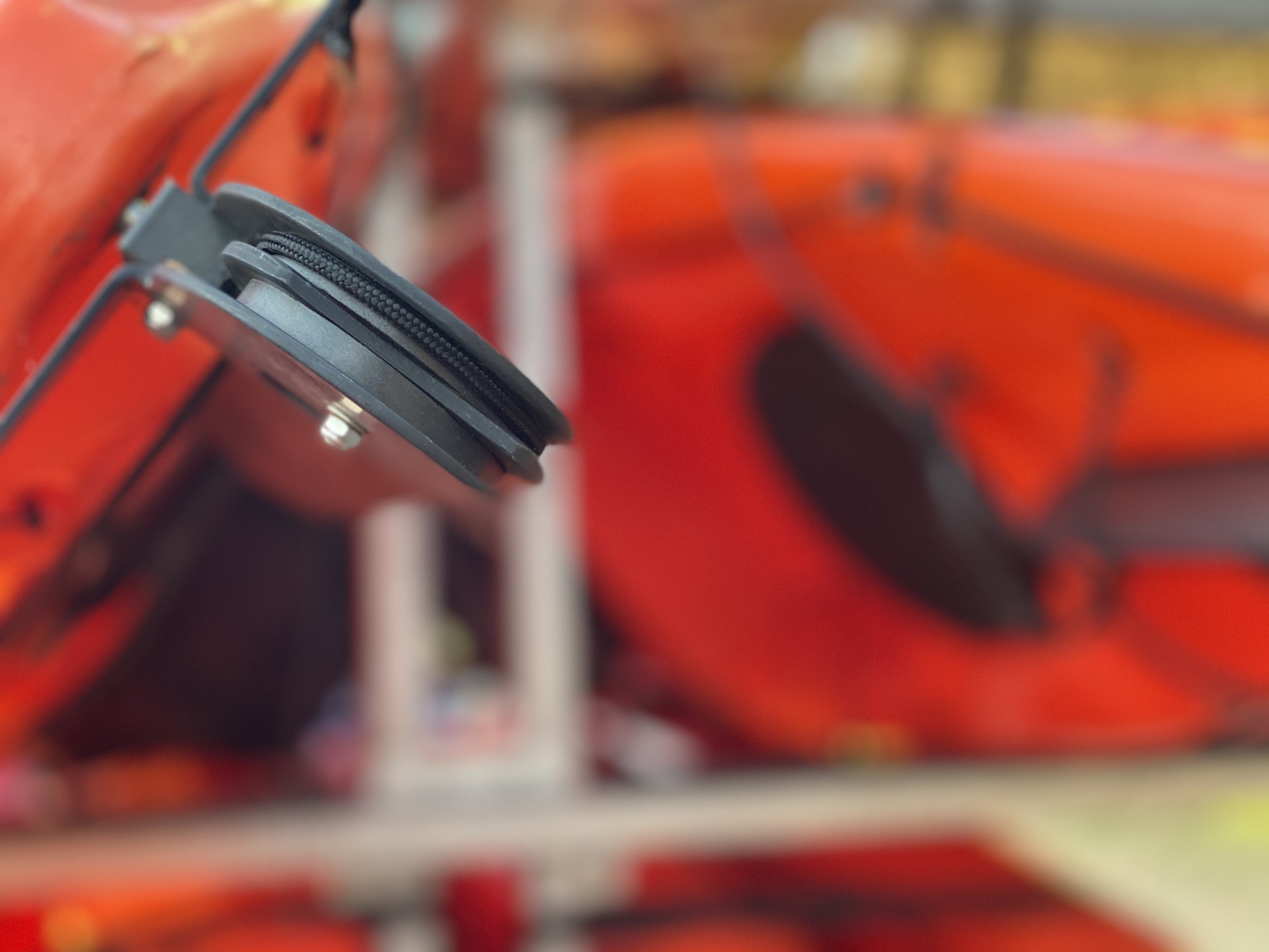 Rudder mechanism on a kayak.