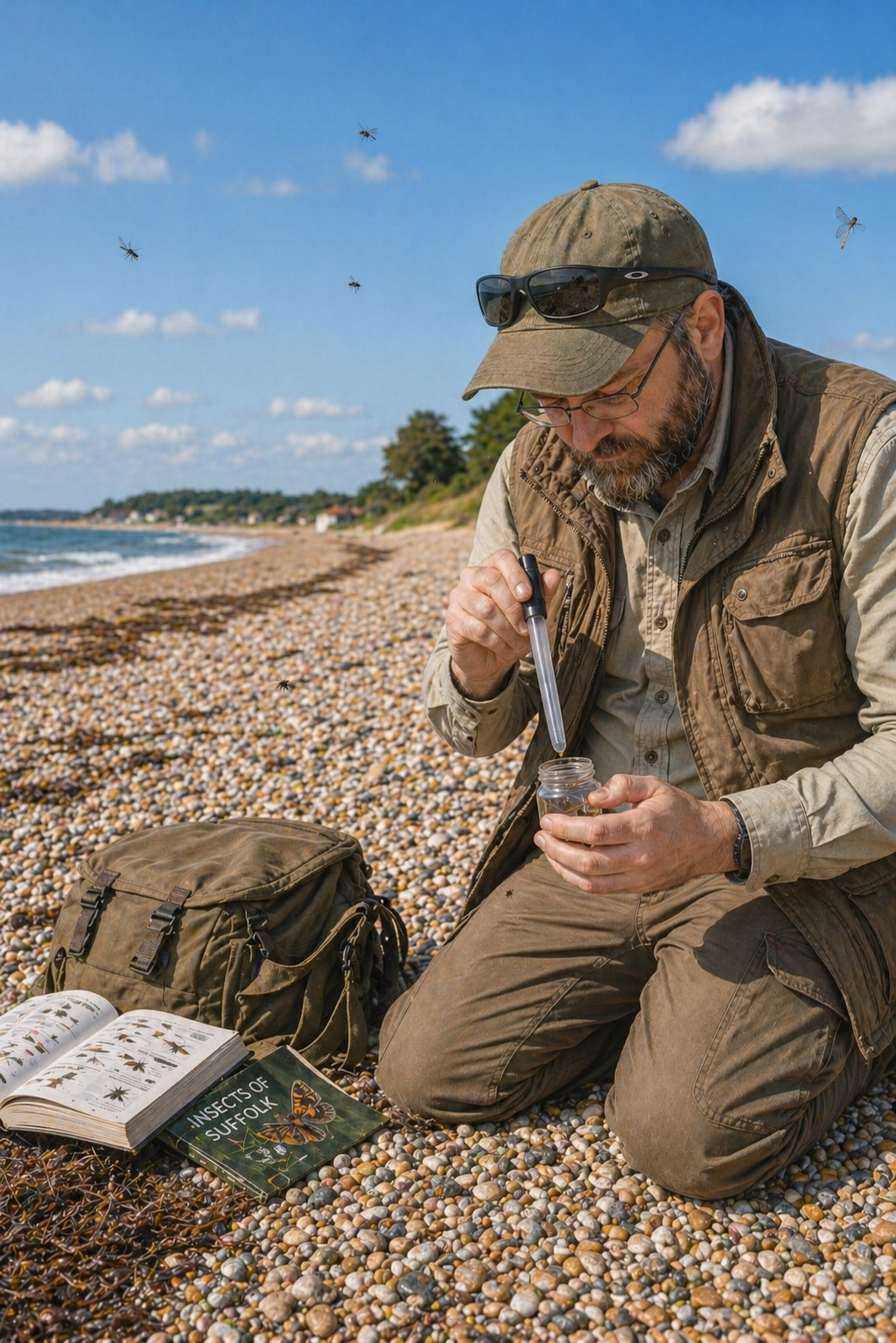 Field collecting insects with NOMAD Entomology Club in Suffolk.