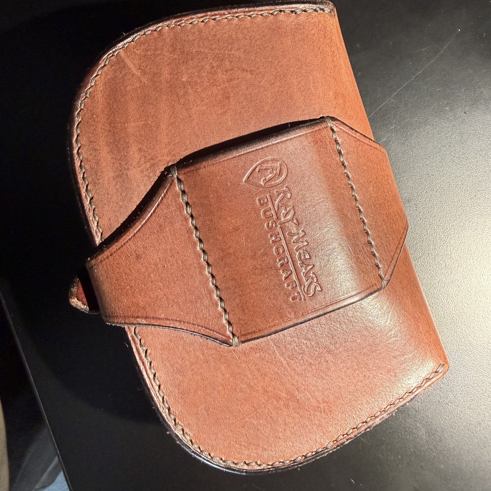 Ray Mears Snowshoe leather belt pouch.