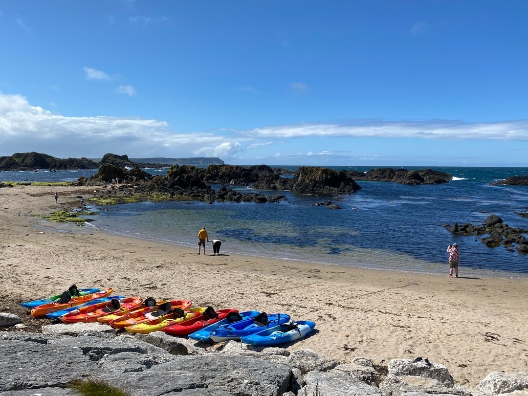 Sit-on-top kayak sea kayak guided coastal trip.