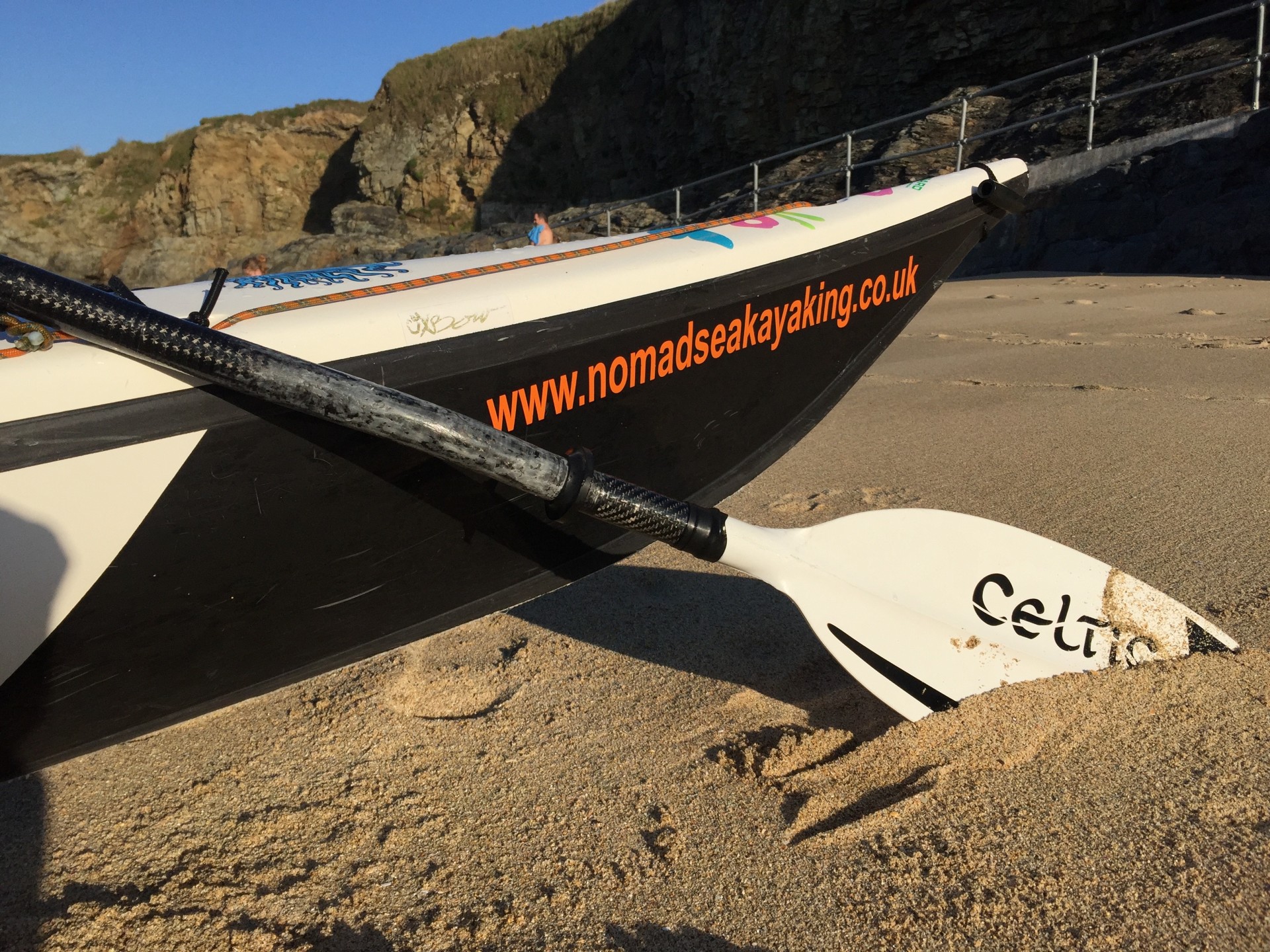 Celtic paddle in the sand with NOMAD Sea Kayaking.