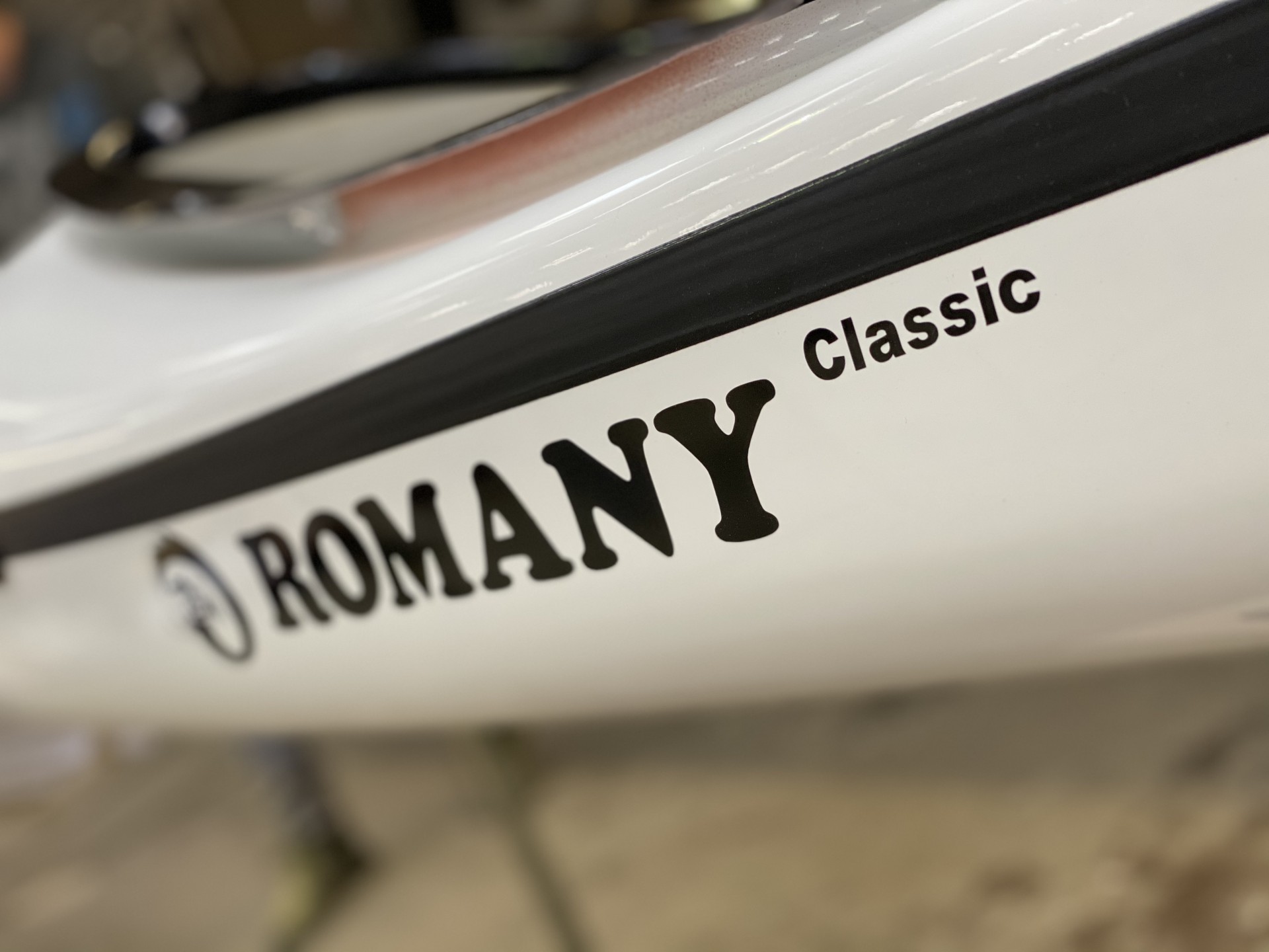 Romany Classic NDK composite sea kayak in white with black trim