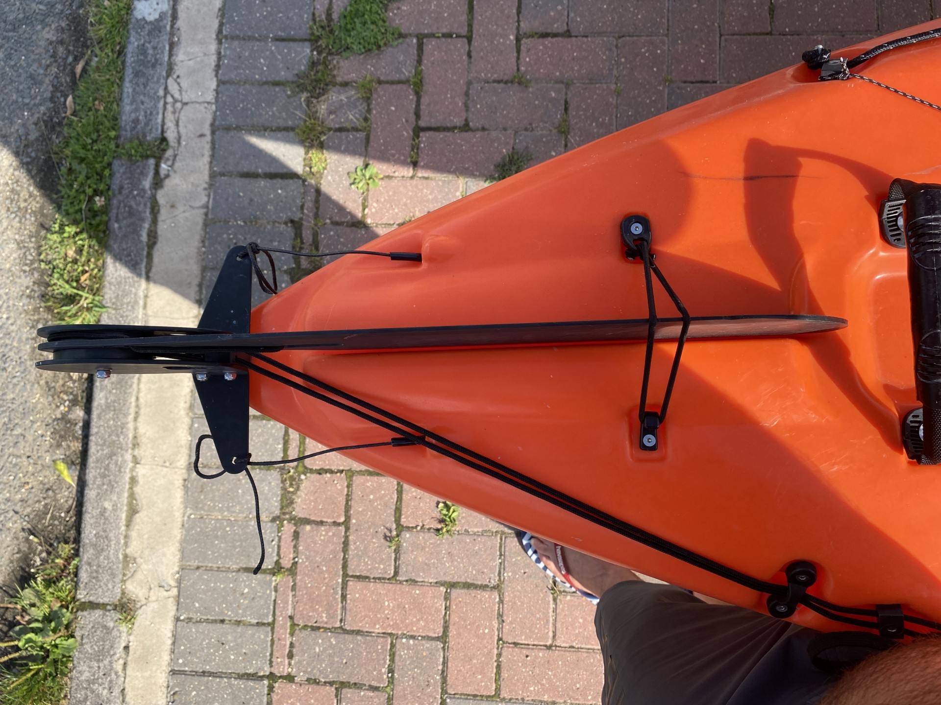 Sit-on-top kayak rudder top view