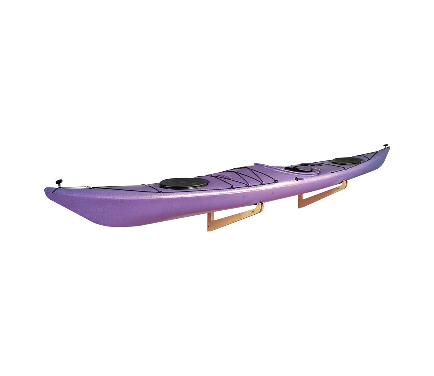 Sea kayak on a Talic storage rack.