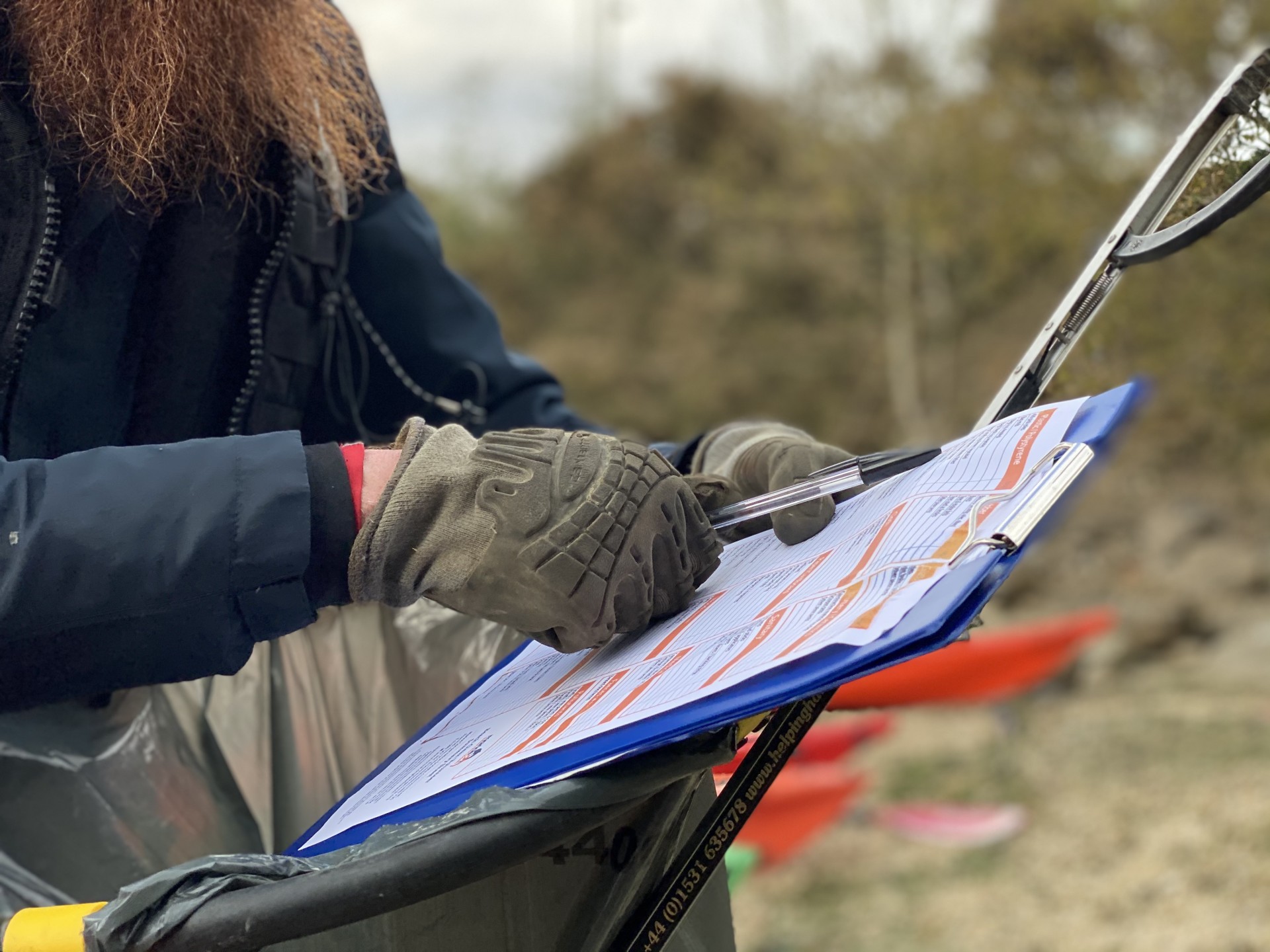 A sea kayak guide collating data for MCS records in Suffolk.