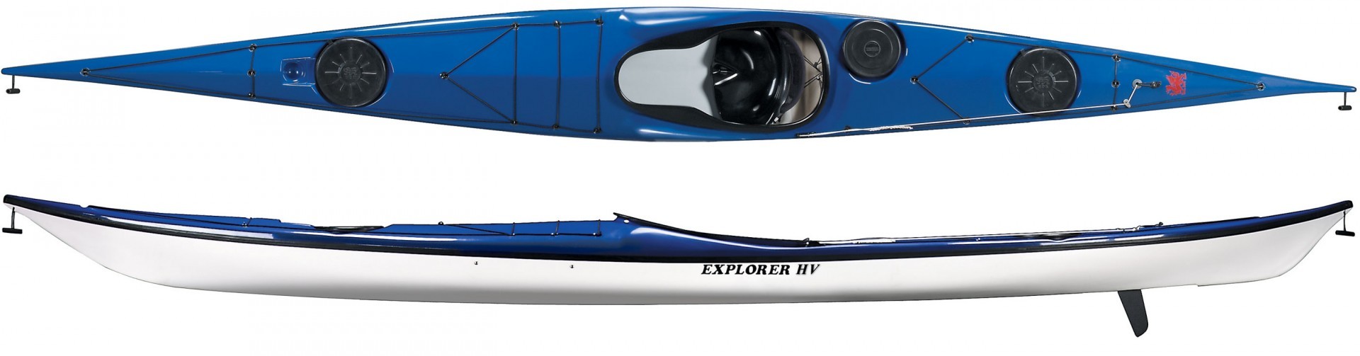 NDK Explorer High Volume Sea kayak top and side views
