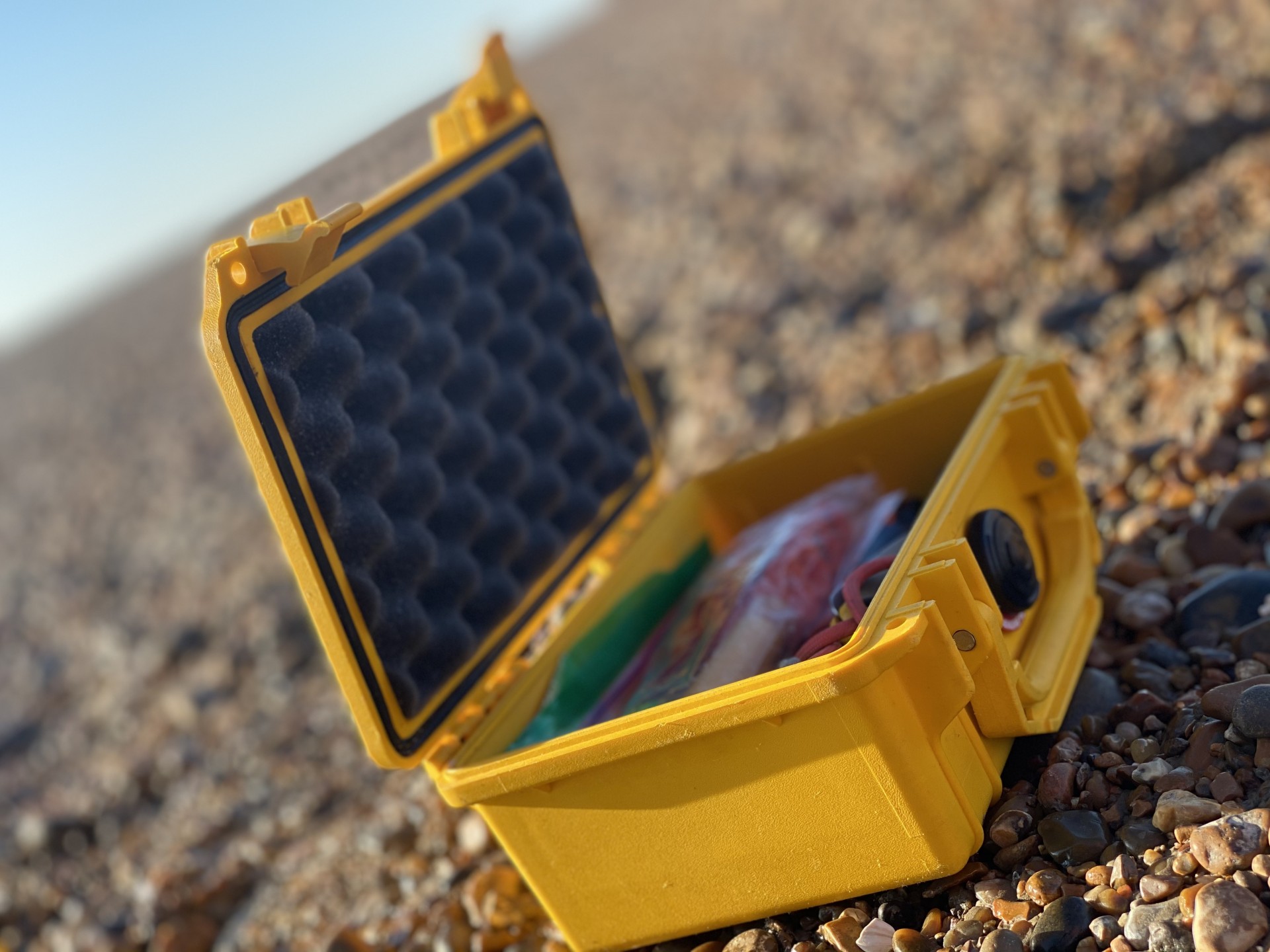 Peli 1120 waterproof case in yellow.