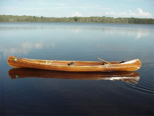 Actual Red Bird Canadian canoe SIDE (full size representation only).