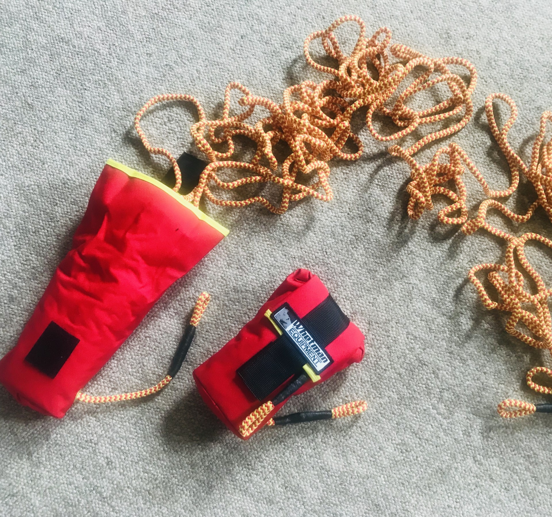 Limpet throw bag opened showing contents