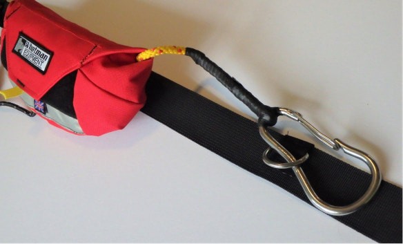 Guide tow system with stainless steel karabiner.