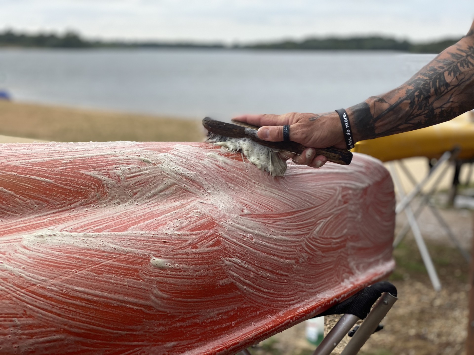 Scrubbing kayaks fighting COVID-19